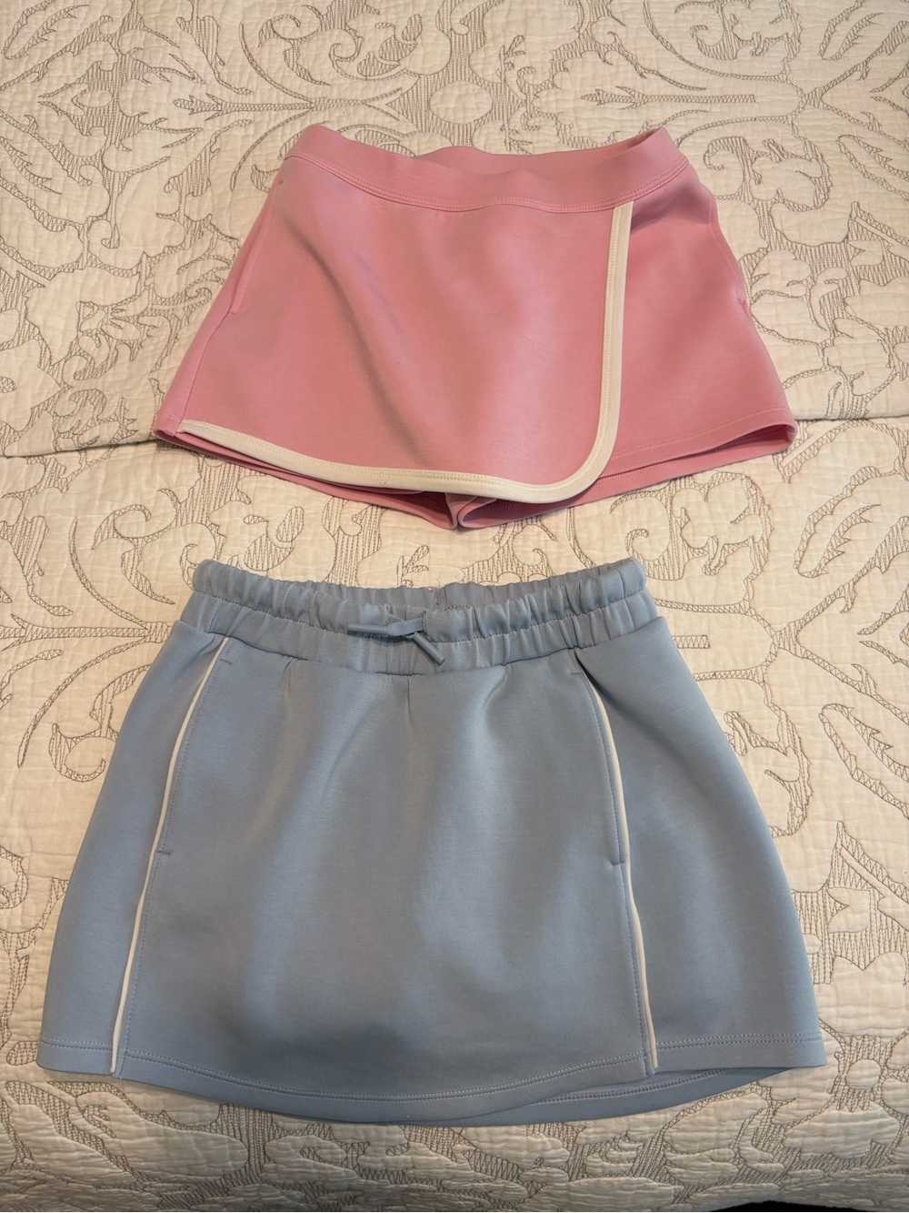 all in motion Girls' Pink Wrap Skort and Light Blue Elastic-Waist Skort Duo